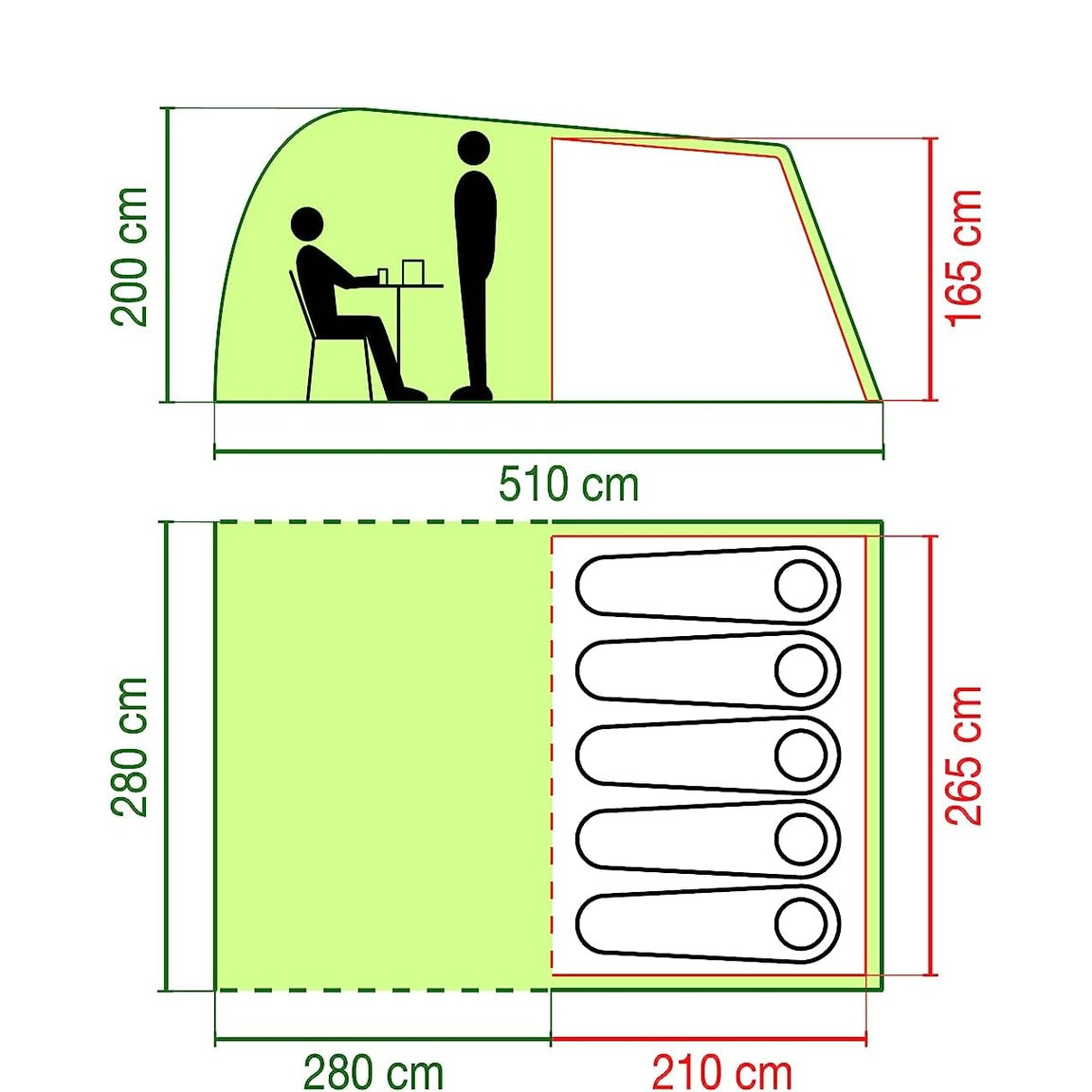 Waterfall 5 campingtält 5p