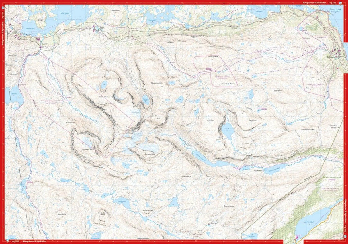 Högalpin karta Abisko, Björkliden Riksgränsen