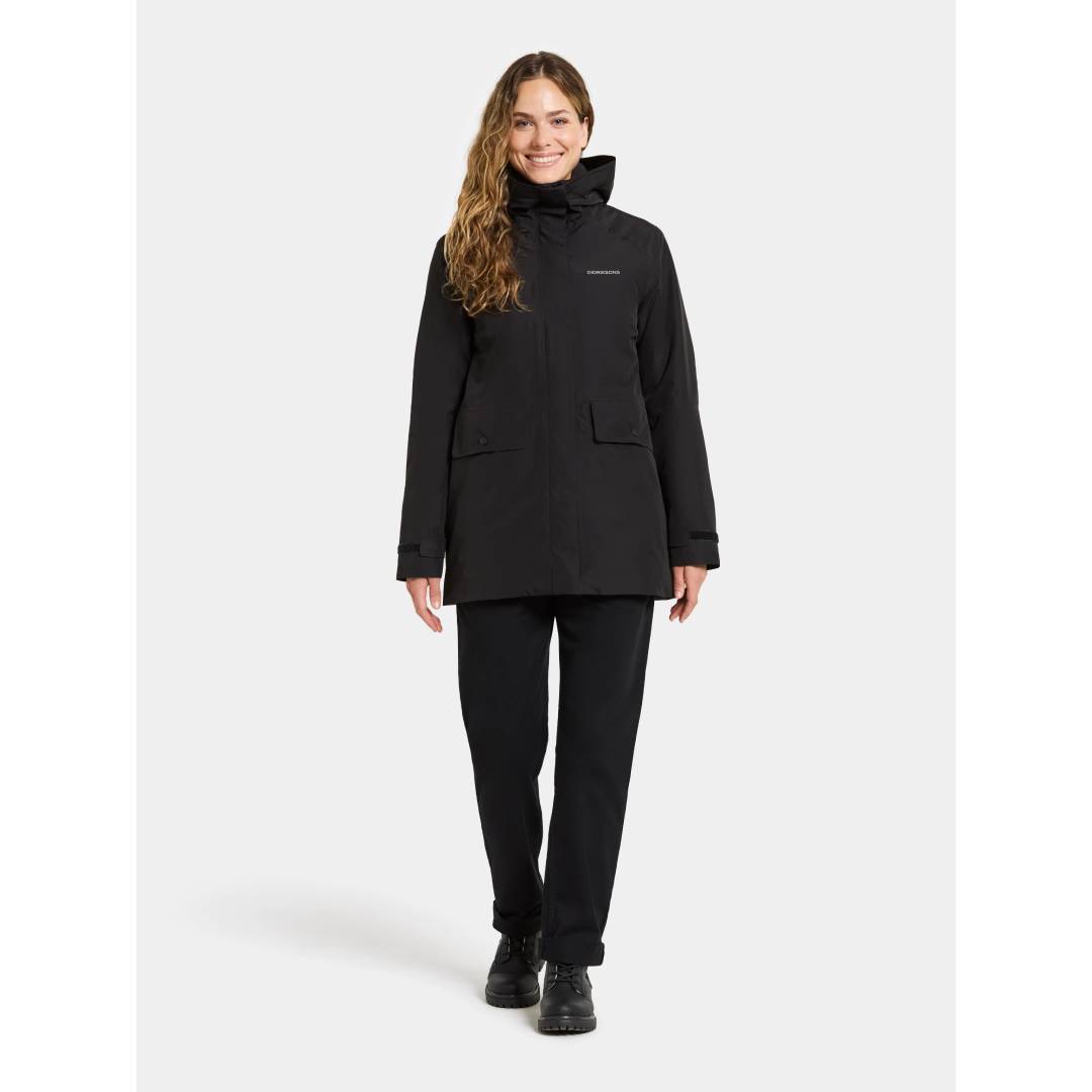 Tuva Womens Parka Black Front2