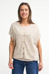 NLS Poppy Stickad Poncho Dam