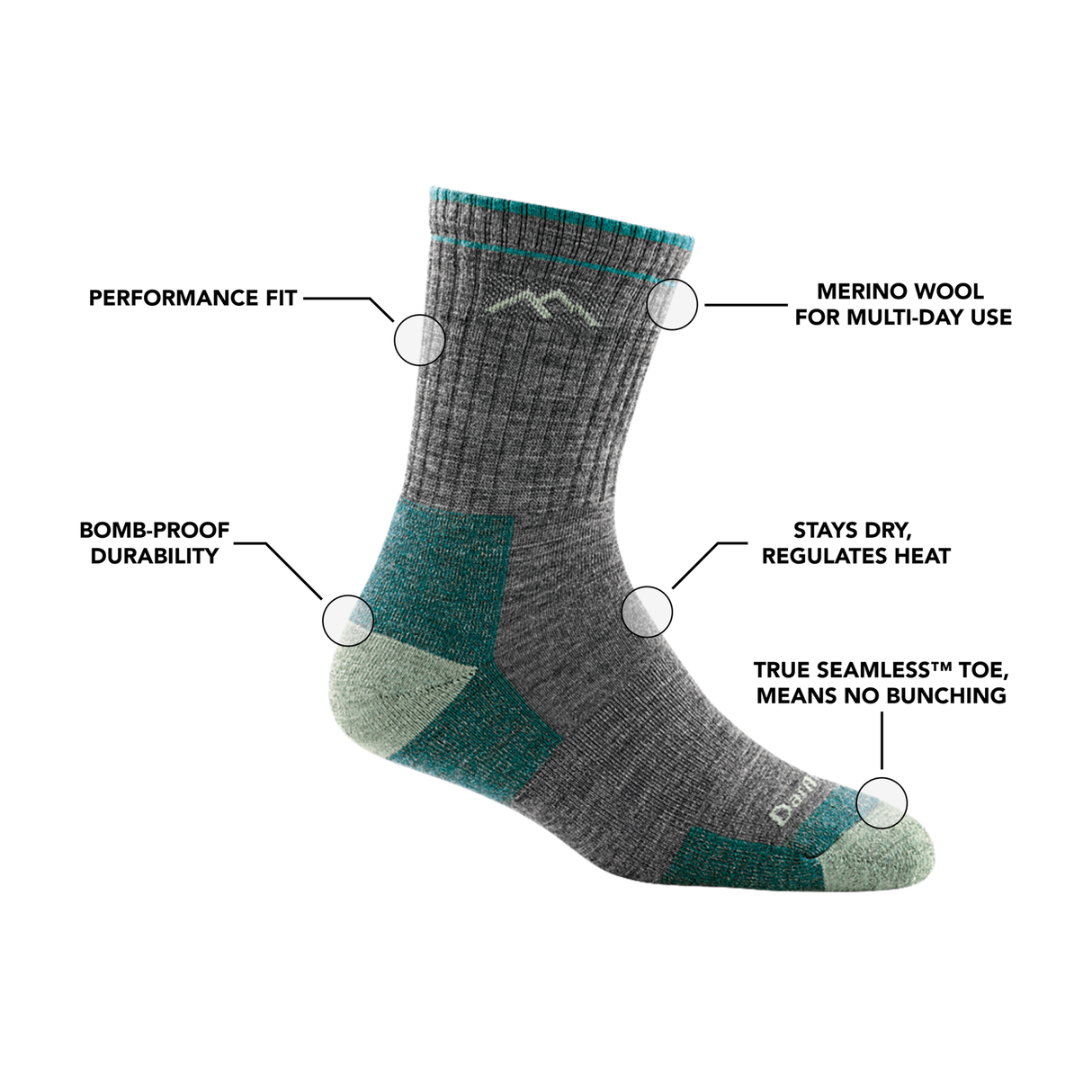 Hiker Micro Crew Sock Cushion Dam