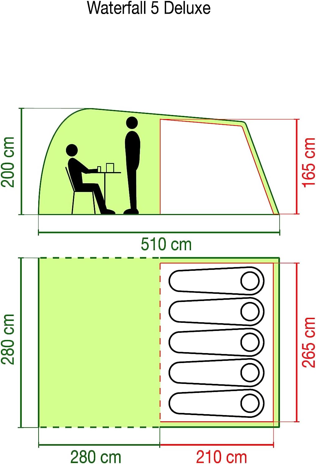 Waterfall 5 campingtält 5p