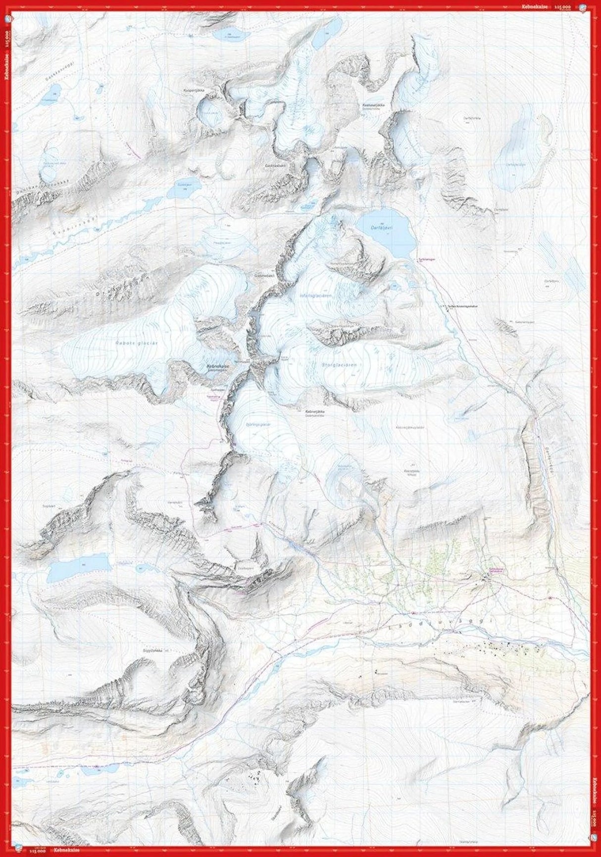 Högalpin karta Kebnekaise