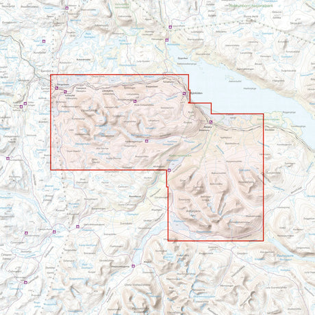 Högalpin karta Abisko, Björkliden Riksgränsen