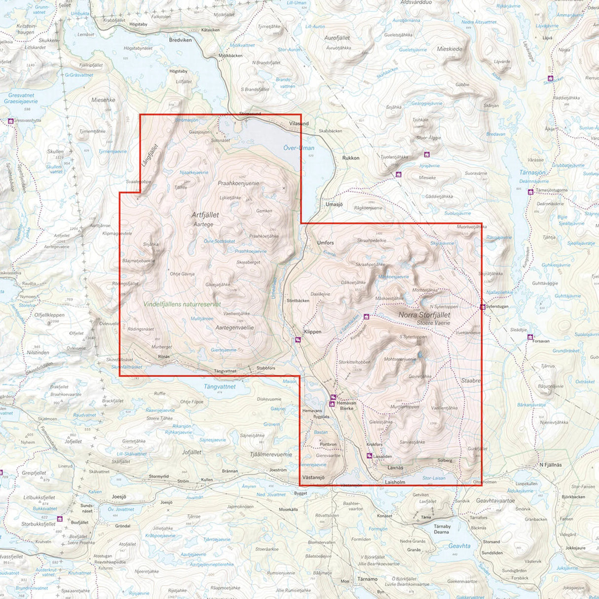 Högalpin karta Hemavan